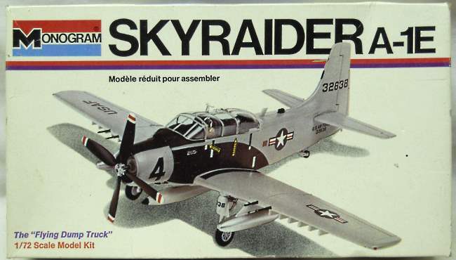 Monogram 1/72 TWO A-1E Skyraider 'Flying Dump Truck' - White Box Issue, 6807 plastic model kit